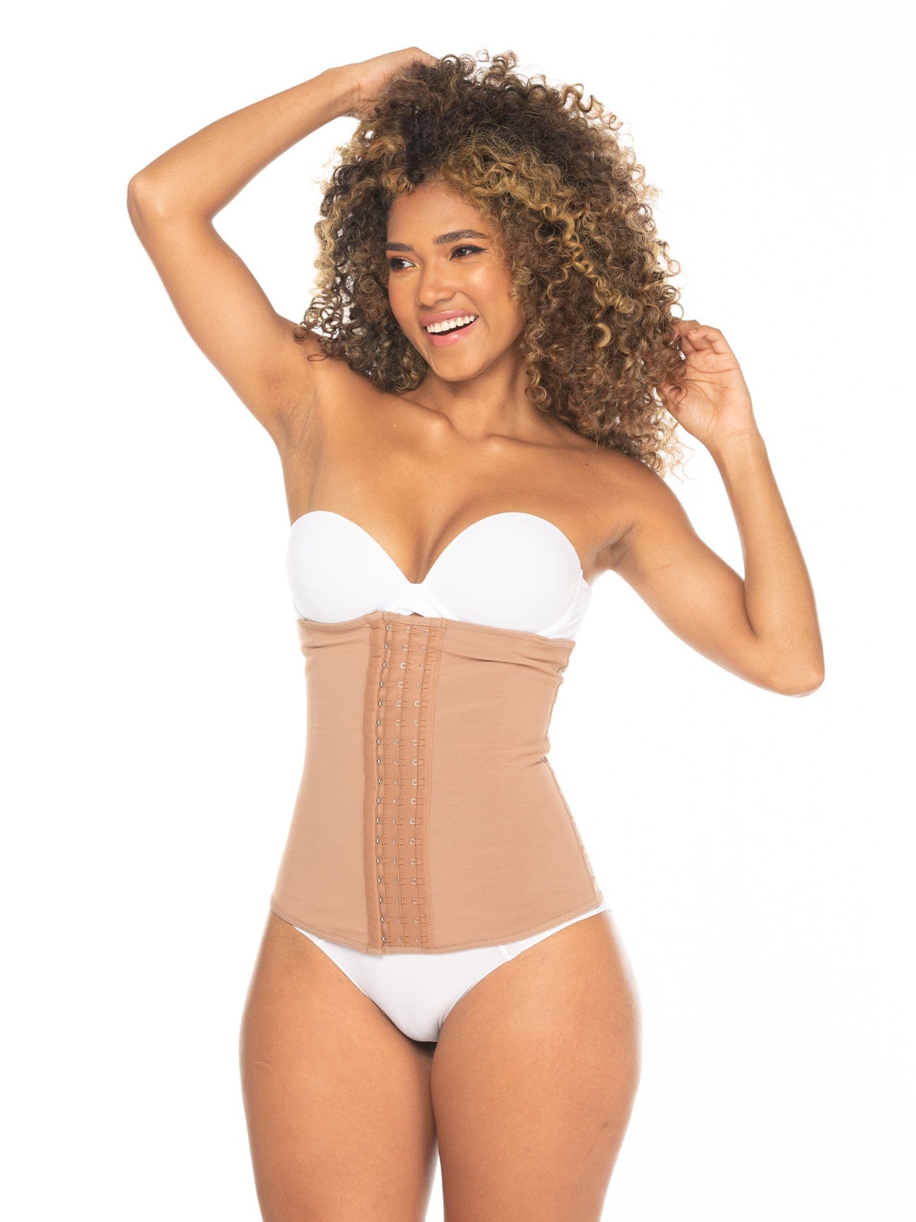 LadySlim by NuvoFit Fajas Colombiana Full Latex Chaleco Vest Waist Cincher  Trainer Trimmer Girdle Workout Corset Body Shaper, Beige, Small :  : Clothing, Shoes & Accessories