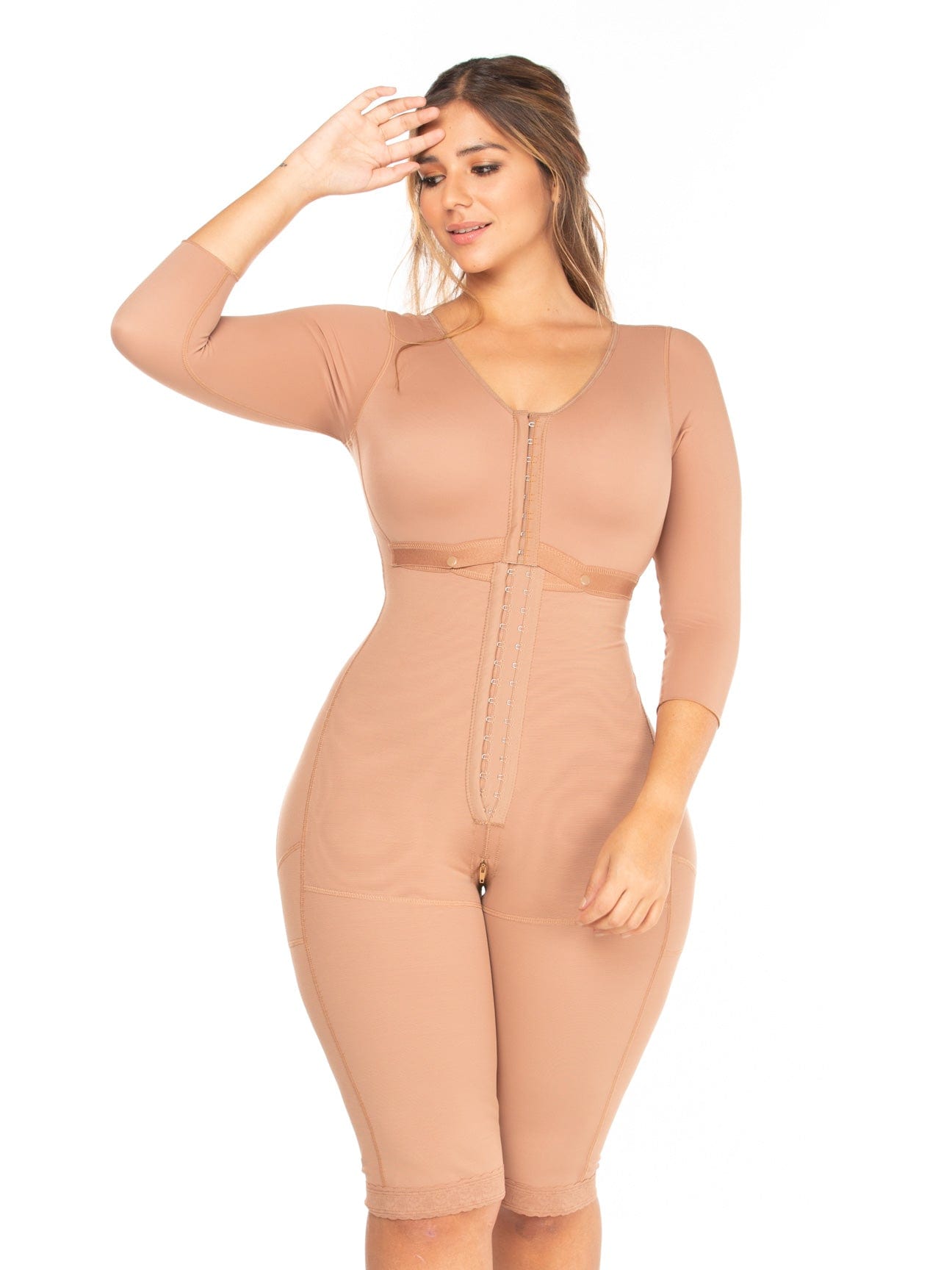  054BF Full Body Shaper Women Liposuction Compression Garment  Faja Colombianas Moldeadora Para Mujer Mocha 3X-Large